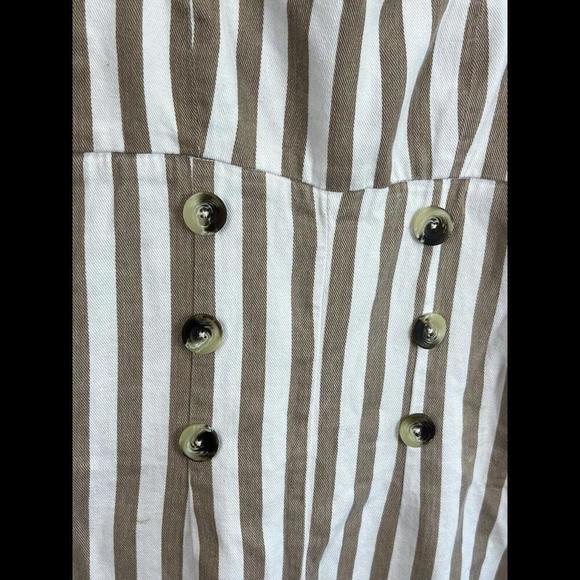 Urban Outfitters Striped Jumpsuit | Overalls Cute Buttons Women's Small - Picture 3 of 4